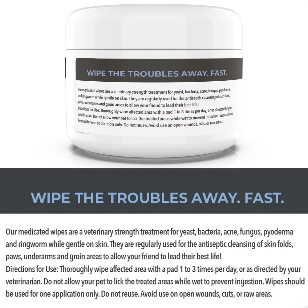 Smiling Paws Antibacterial Wipes, dog and cat use, quick daily care.