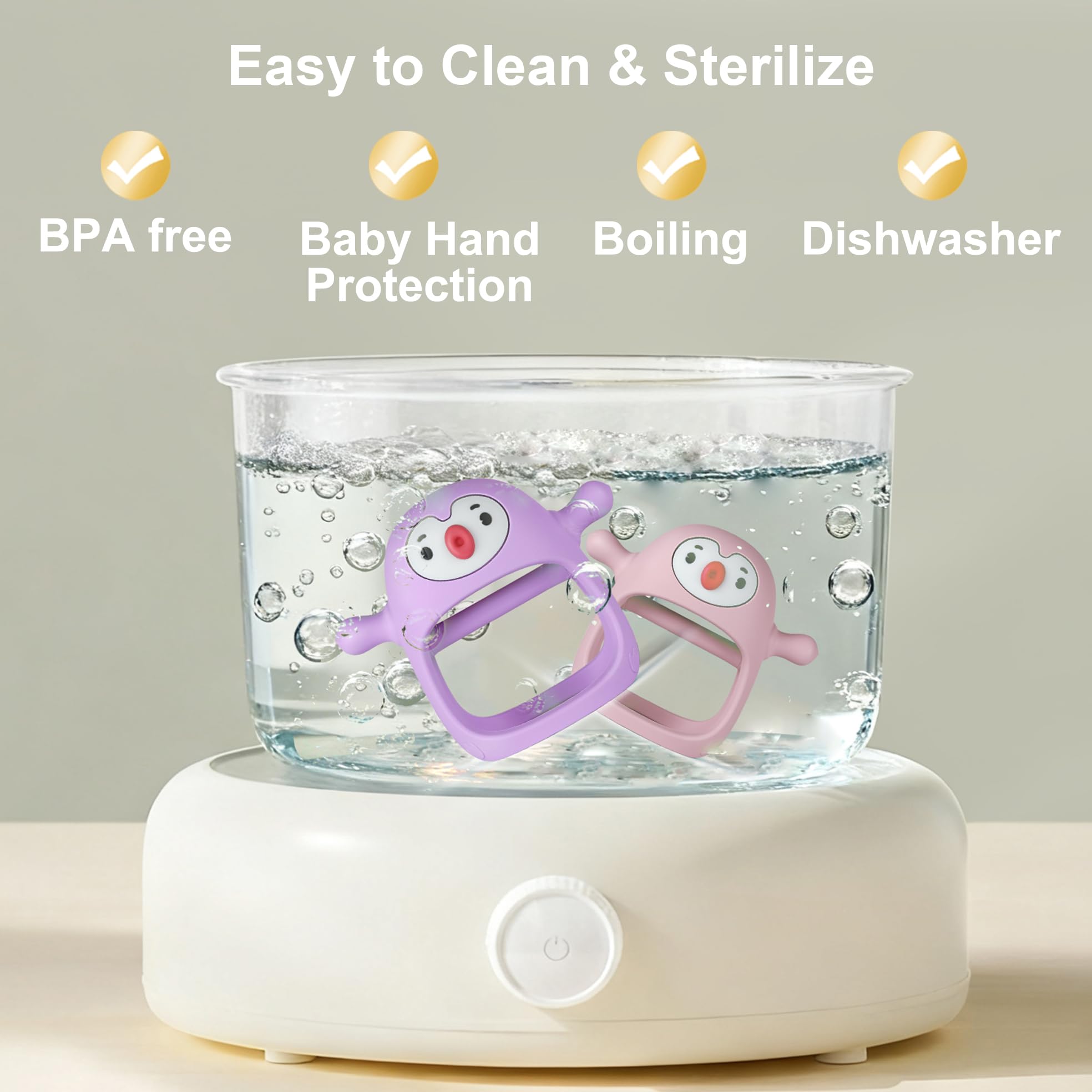 Smily Mia teether is dishwasher safe for convenient cleaning
