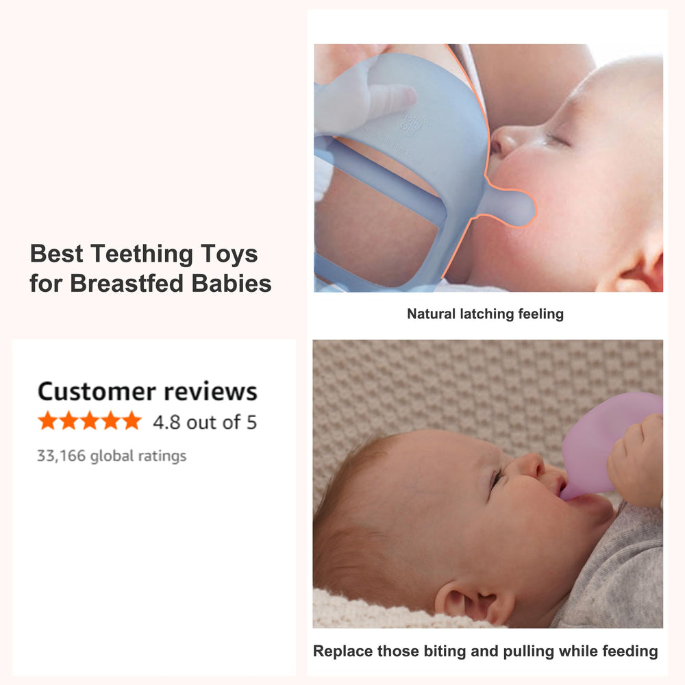 Smily Mia Silicone Pacifier Alternative provides calm soothing bite.