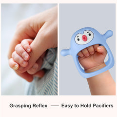 Smily Mia Teething Mittens Stay-Put design protects fingers.
