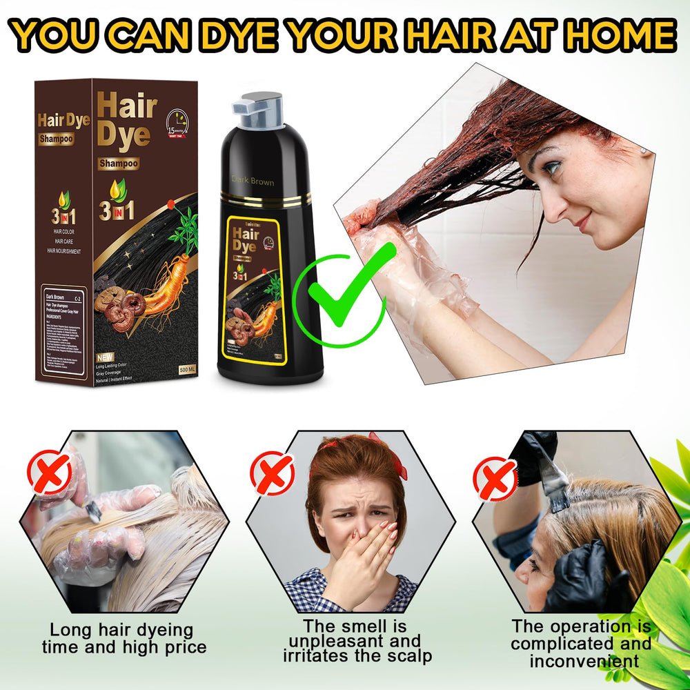 Sminktec hair dye shampoo gloves included for mess-free application.