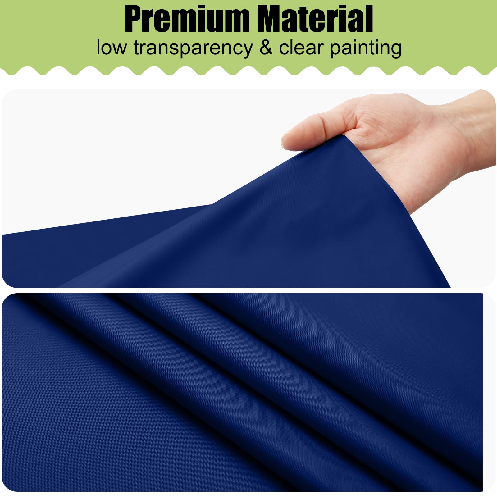 Smiry lightweight navy tablecloth is portable and fits in bags for picnics.