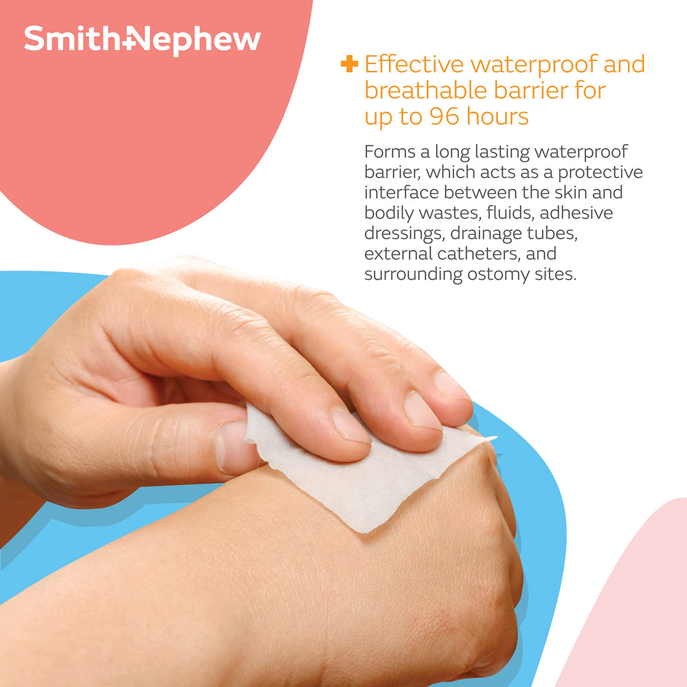 Smith+Nephew NO-STING Skin-Prep Wipes dry to form a lasting, water-resistant film.
