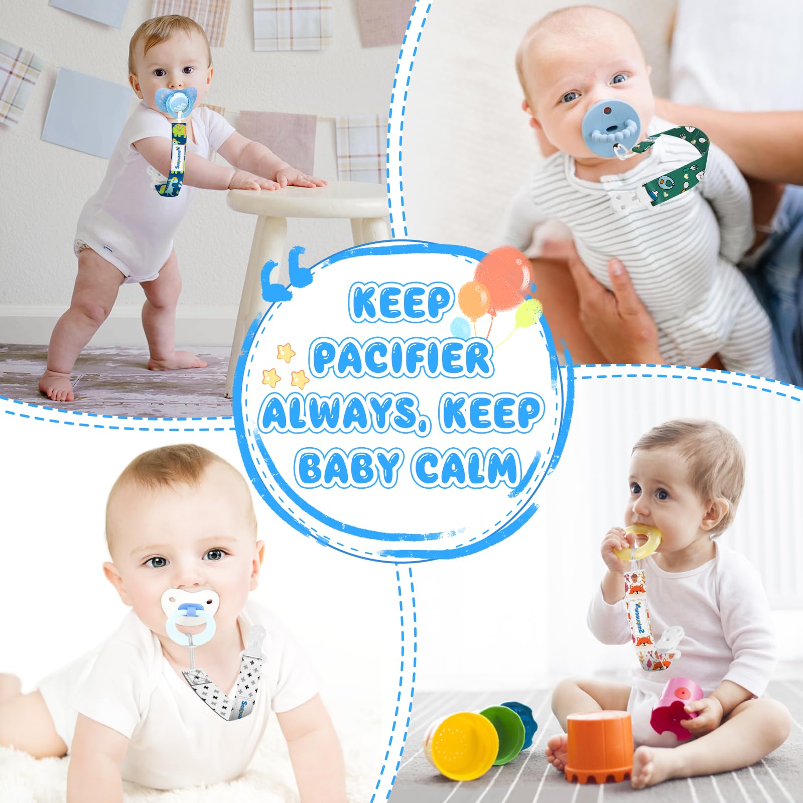 Smlpuame paci clip gift packaging makes a thoughtful baby gift.