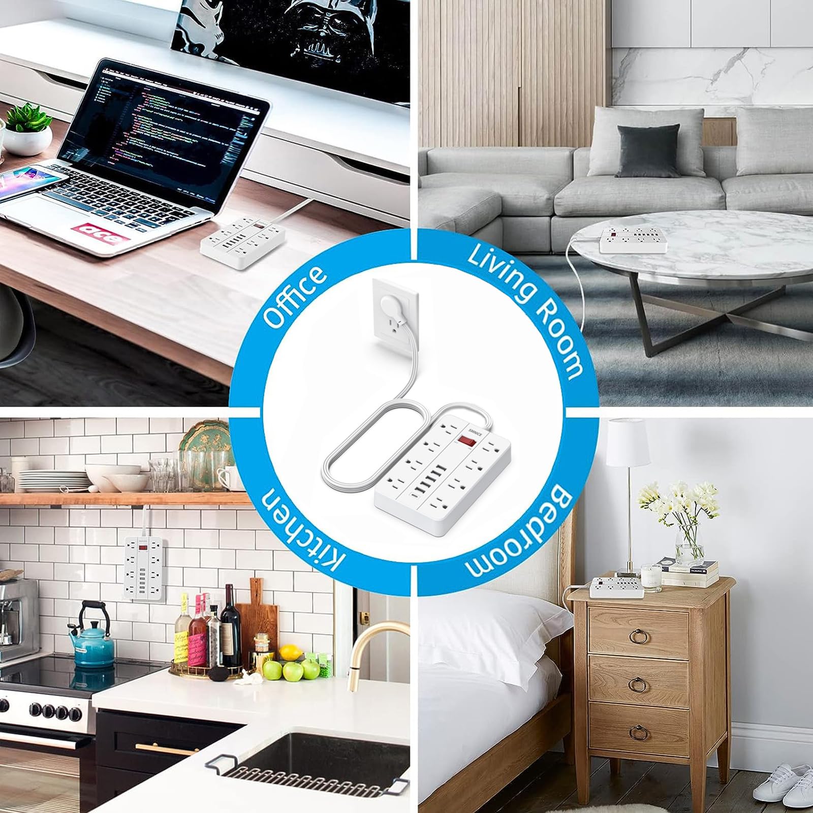 SMNICE compact design fits on a desk while keeping cables organized