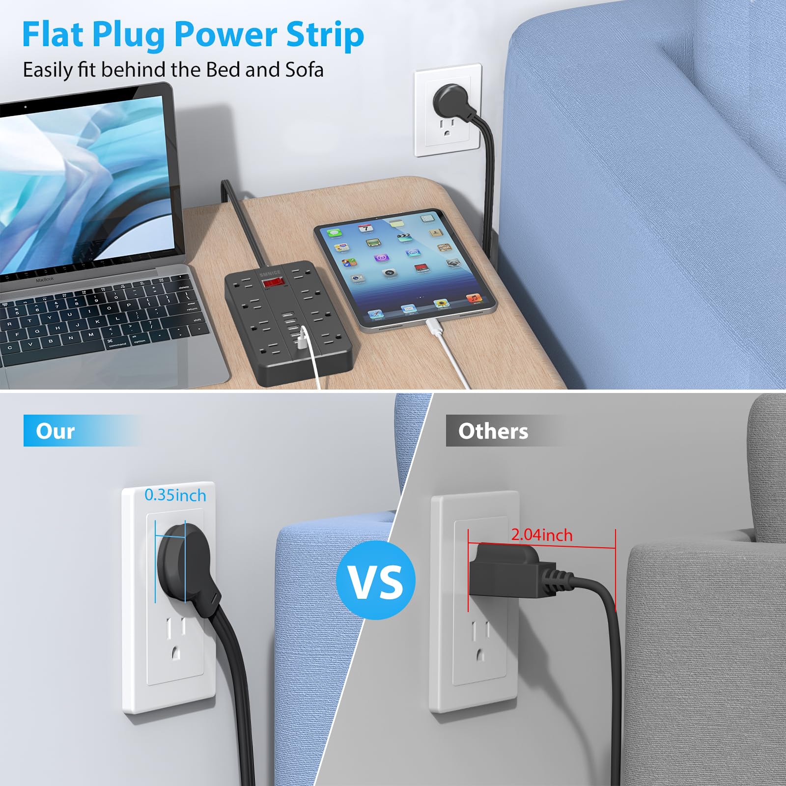 SMNICE USB-C charging station powers devices quickly across ports.