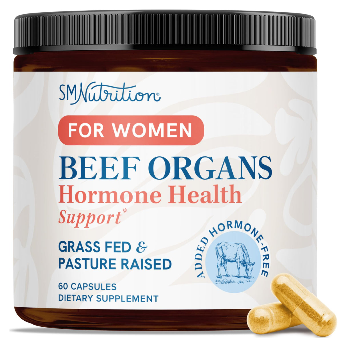 SMNutrition beef organ women uterus-ovary bottle for daily wellness support