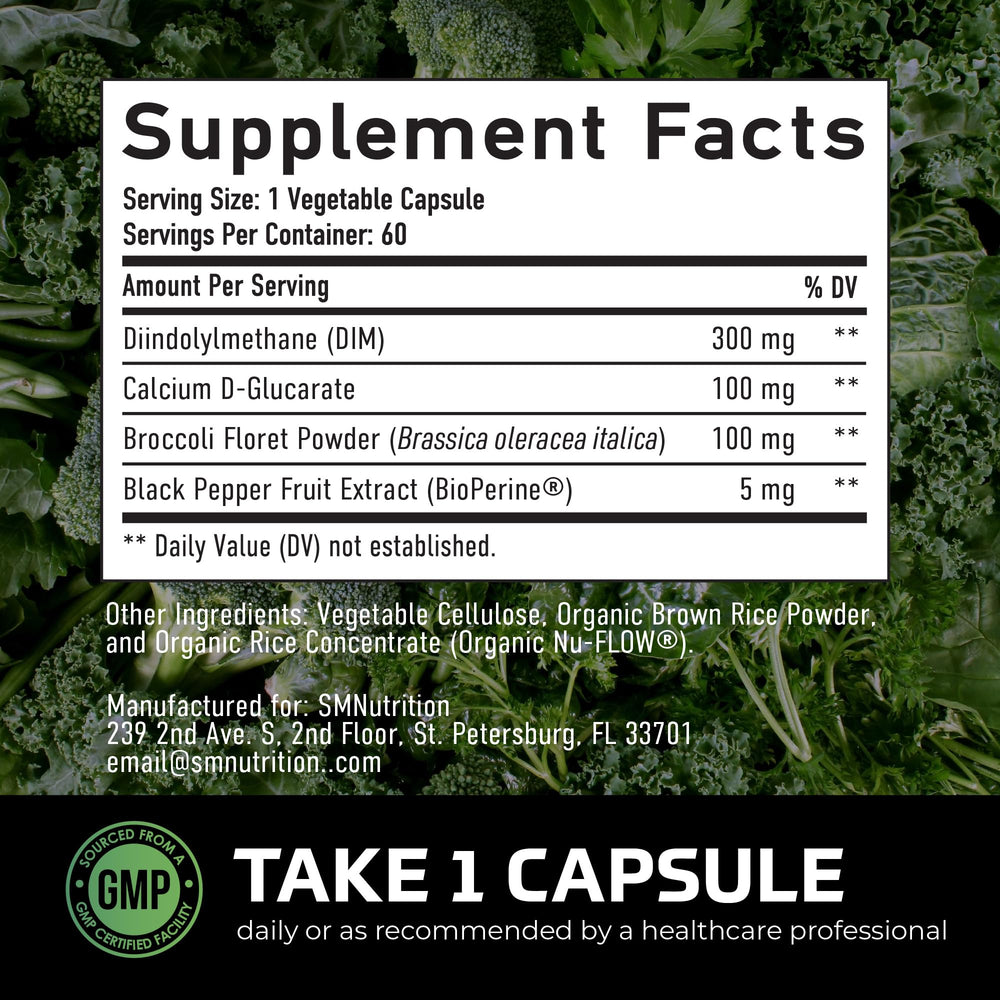 SMNutrition bottle highlights BioPerine for enhanced absorption.