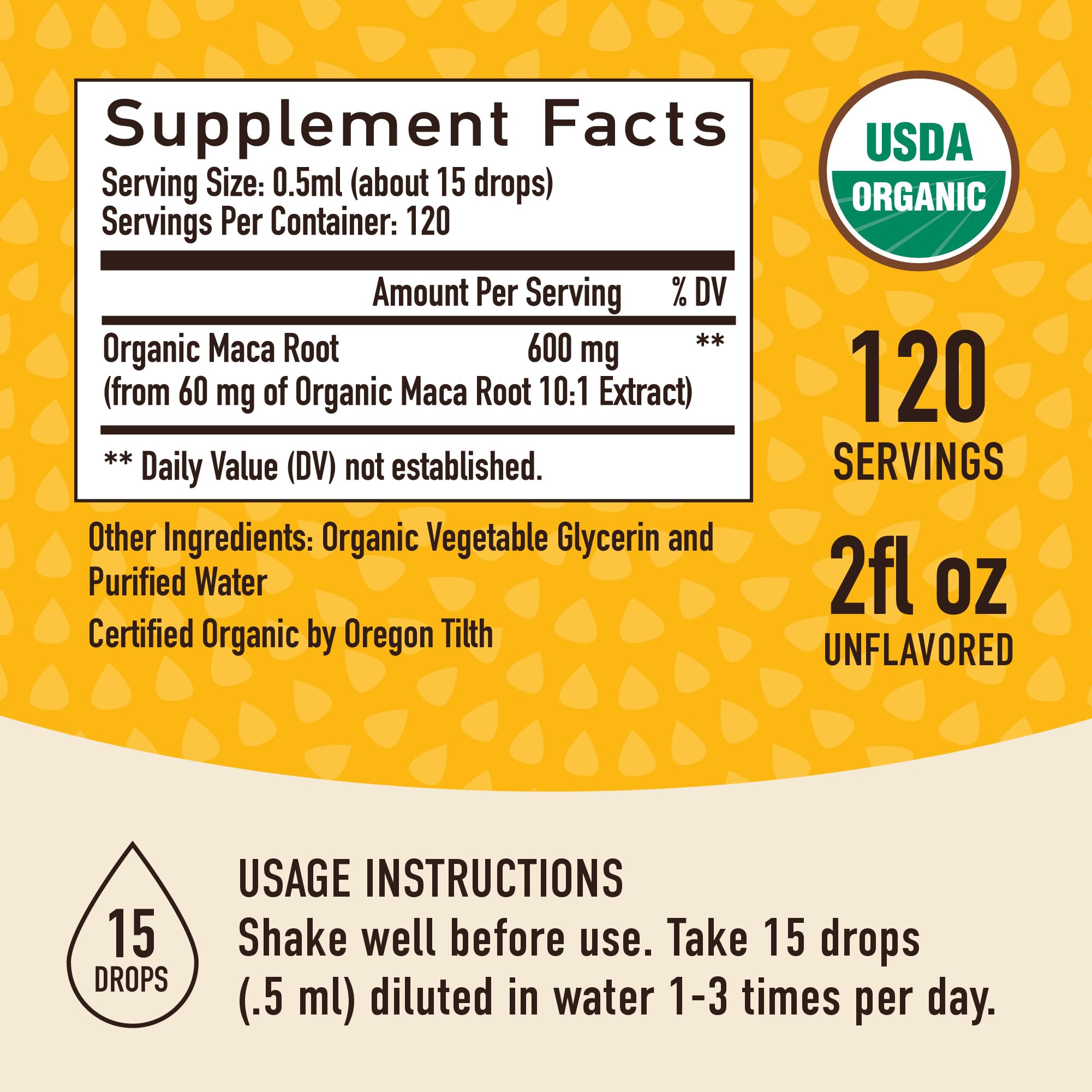 SMNutrition Organic Maca Root Liquid Drops bottle supports energy