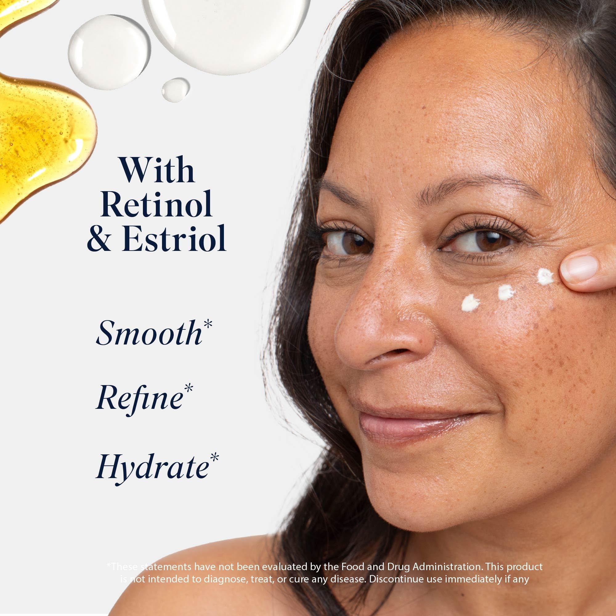 Vitamin A retinol-infused Estro-Life cream brightens skin appearance