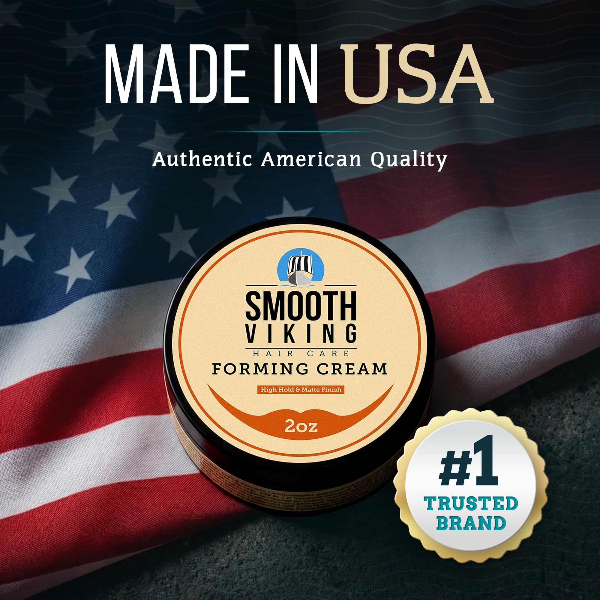 Hair with Smooth Viking Forming Cream achieving a natural matte finish