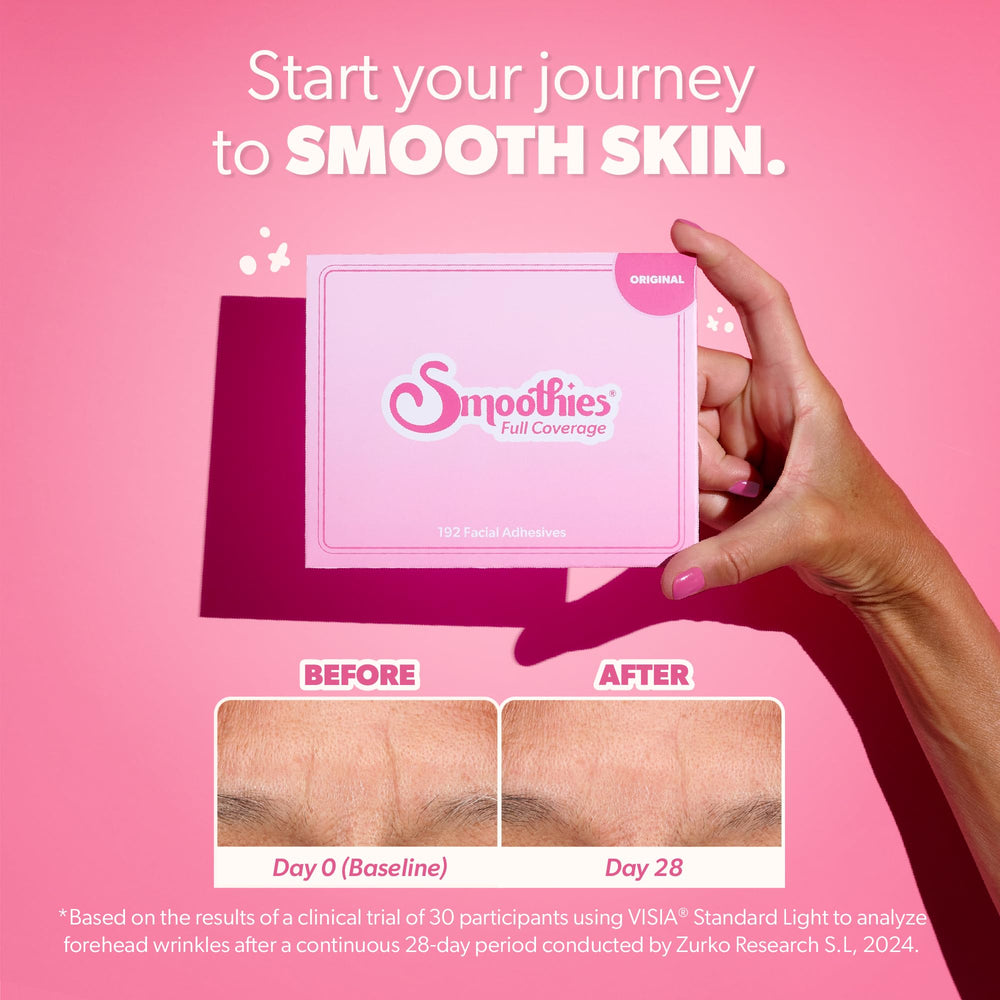 Smoothies wrinkle patches designed for overnight wear with a transparent look