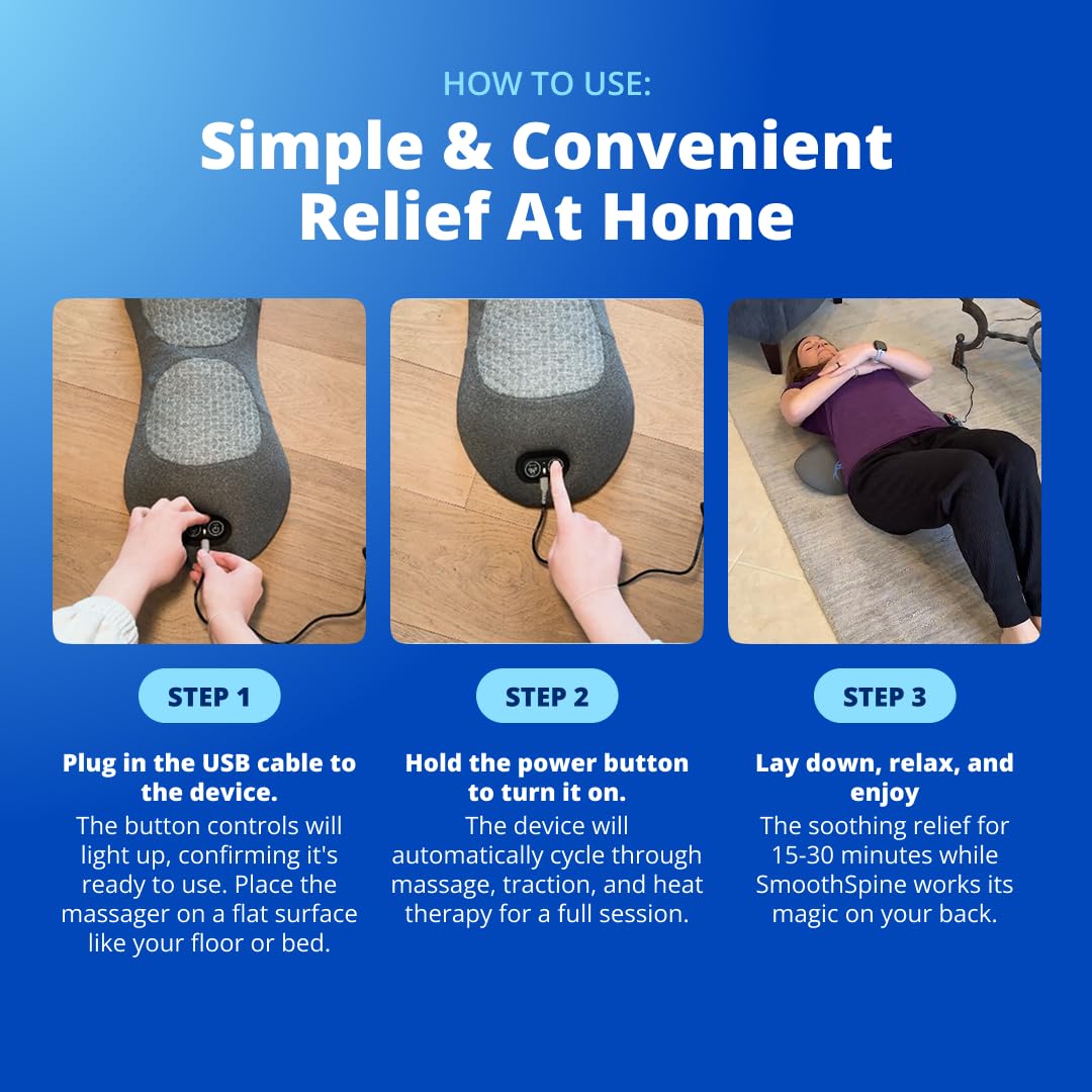 SmoothSpine ample coverage in a compact size fits bed, couch, or floor.