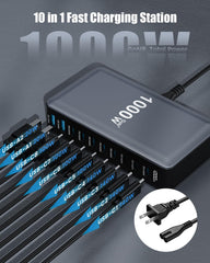 SMSASOEO GaN IV charger top view highlighting compact form factor for travel.