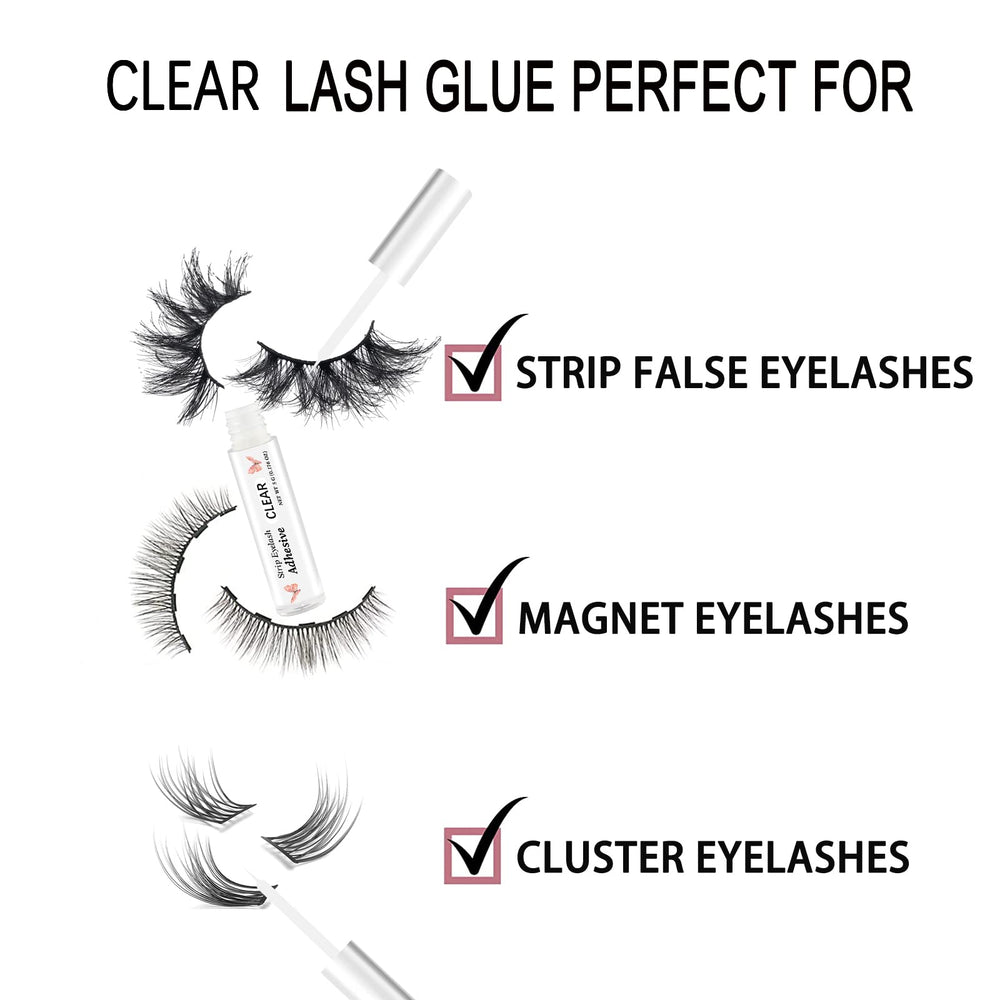 SMSUX quick-drying clear glue enables easy lash placement.