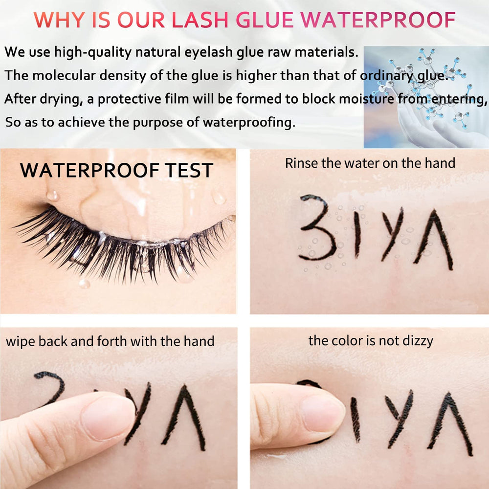 SMSUX latex-free glue emphasizes skin-friendly ingredients for sensitive eyes.
