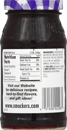 Smucker's Concord Grape Jelly on a PB&J sandwich.