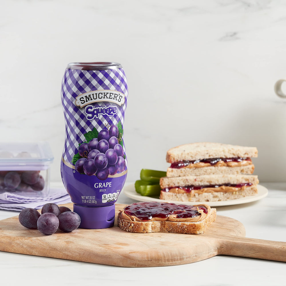 Smucker's Grape Jelly case packaging for bulk storage and restocking.