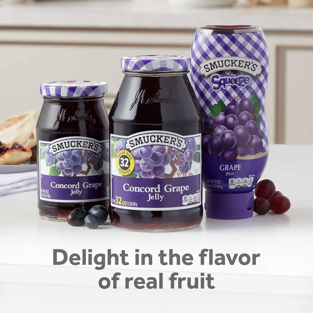Smucker's Grape Jelly freshness code label aiding quality control.