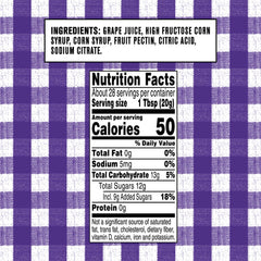 Smucker's Grape Jelly squeeze bottle label close-up with freshness traceability for consistent quality.