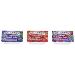 Smucker's mixed fruit jelly portion cup arranged for table service