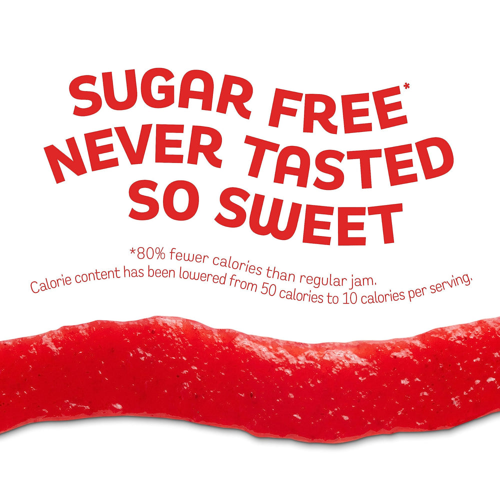 Smucker’s Sugar Free Strawberry Jam drizzled on pancakes for a quick treat.