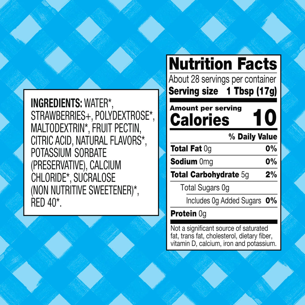 Squeezable bottle in use for toast with Smucker’s sugar-free strawberry jam.