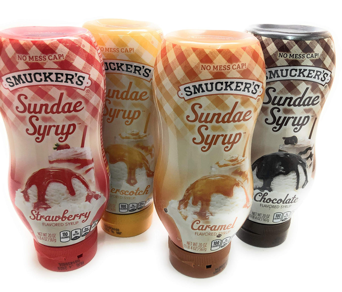 Smucker's Sundae Syrup Variety Pack chocolate caramel butterscotch strawberry for topping desserts