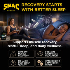 SNAC ZMA-5 capsules close-up for quality ingredients and routine.
