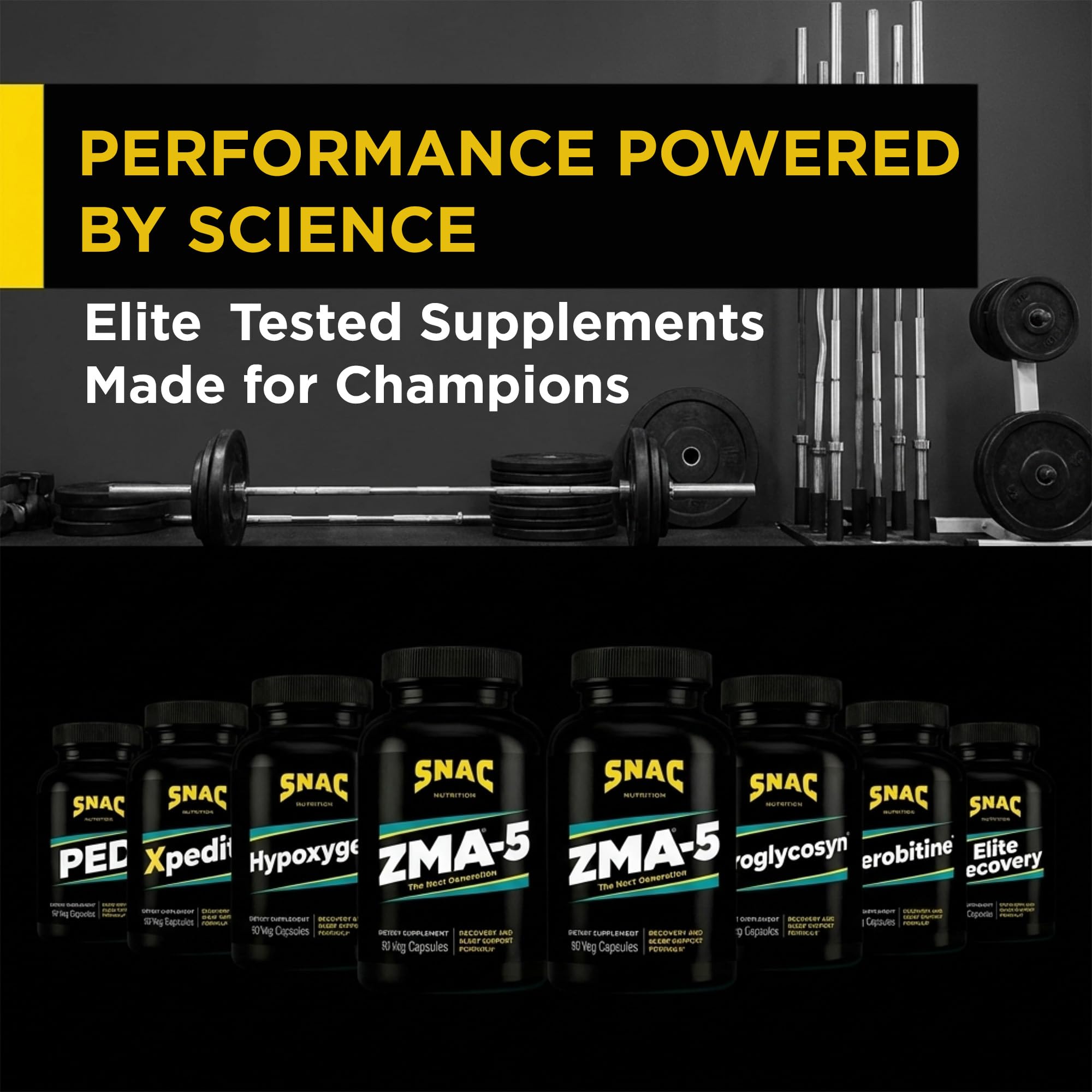 SNAC ZMA-5 capsules dispensed into a daily routine tray.