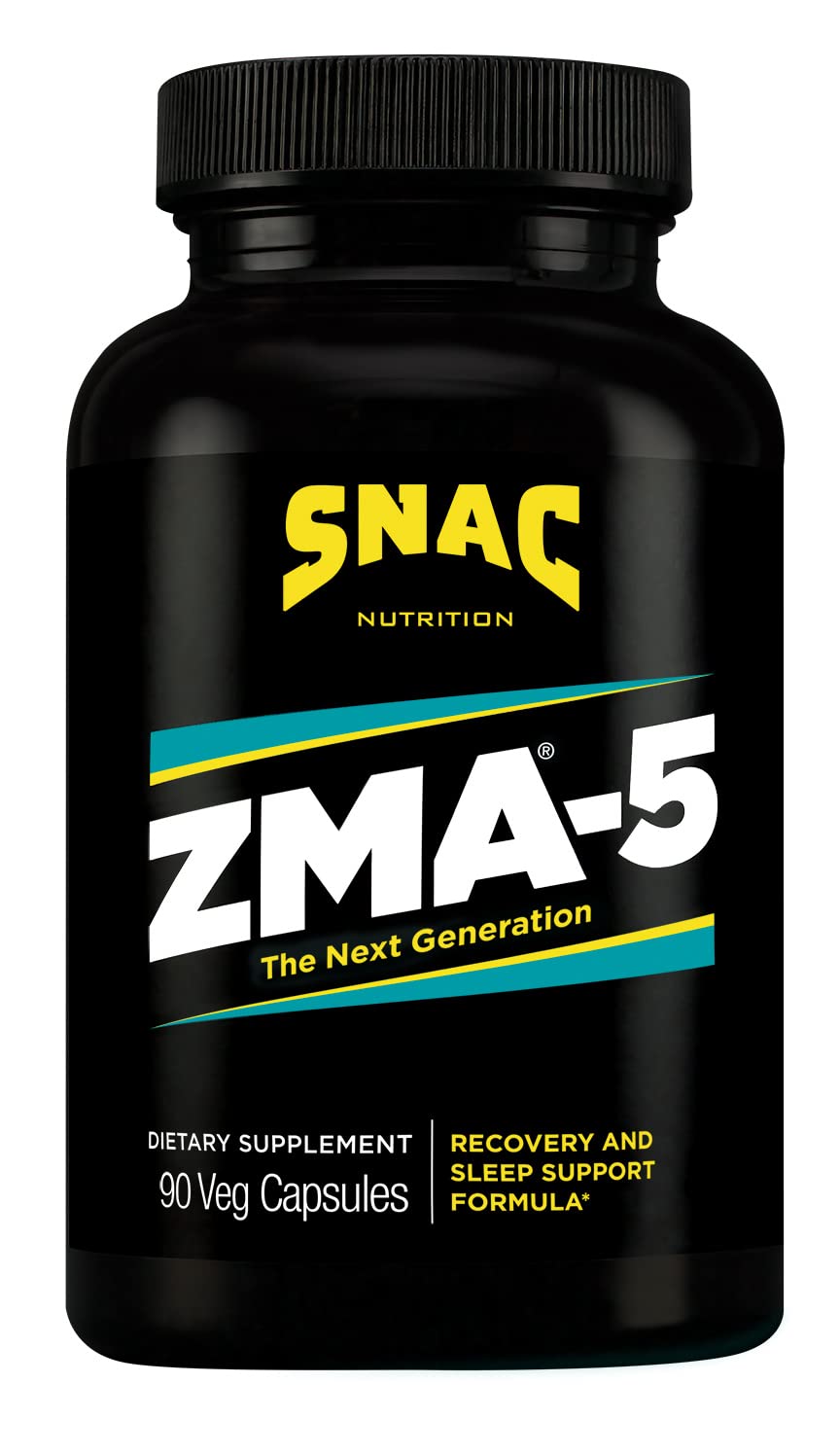 SNAC ZMA-5 mineral supplement bottle supporting post-workout recovery and rest