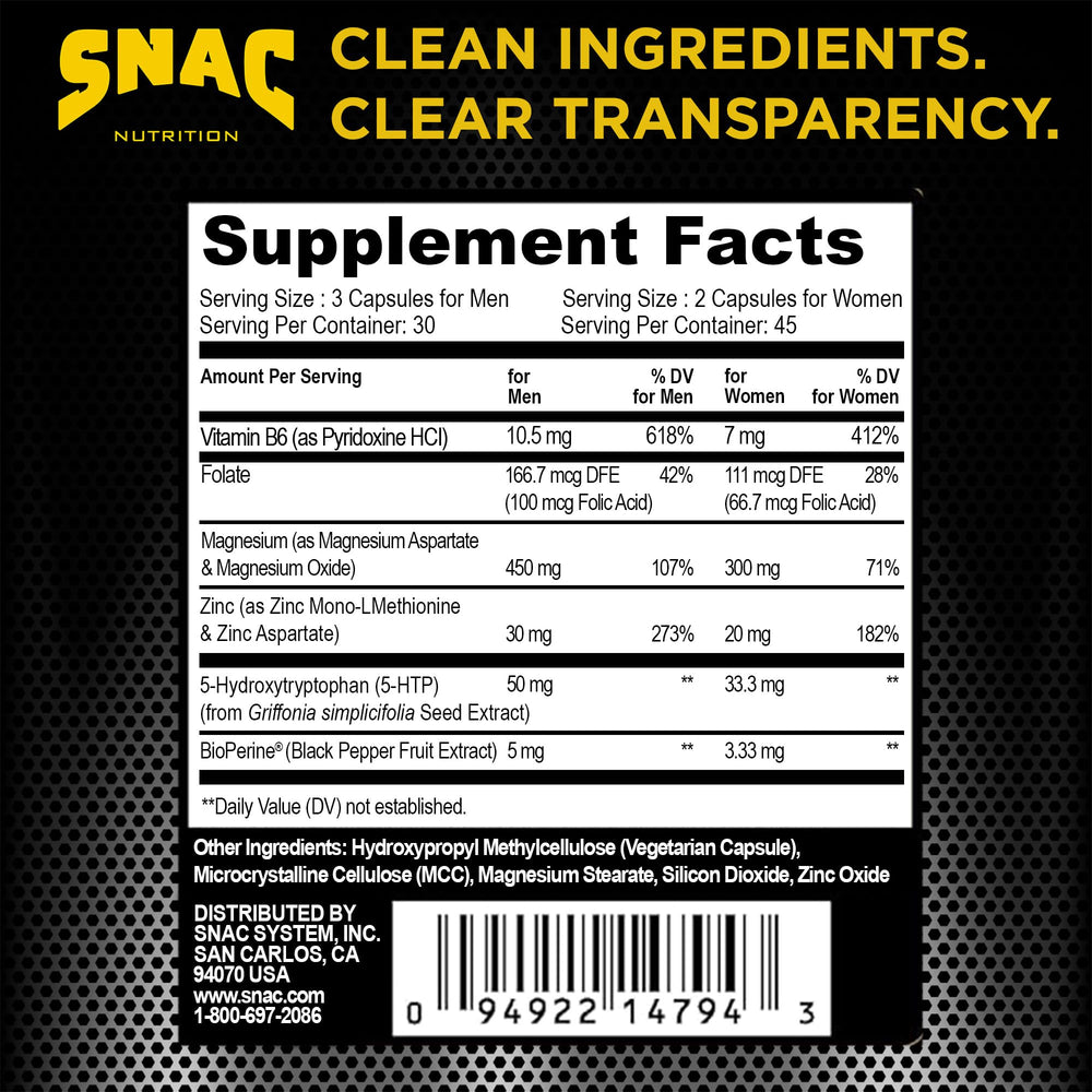 Two-pack of SNAC ZMA-5 bottles on a shelf.