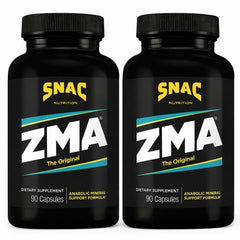 SNAC ZMA original bottle displaying 90 veggie capsules for recovery and sleep support.