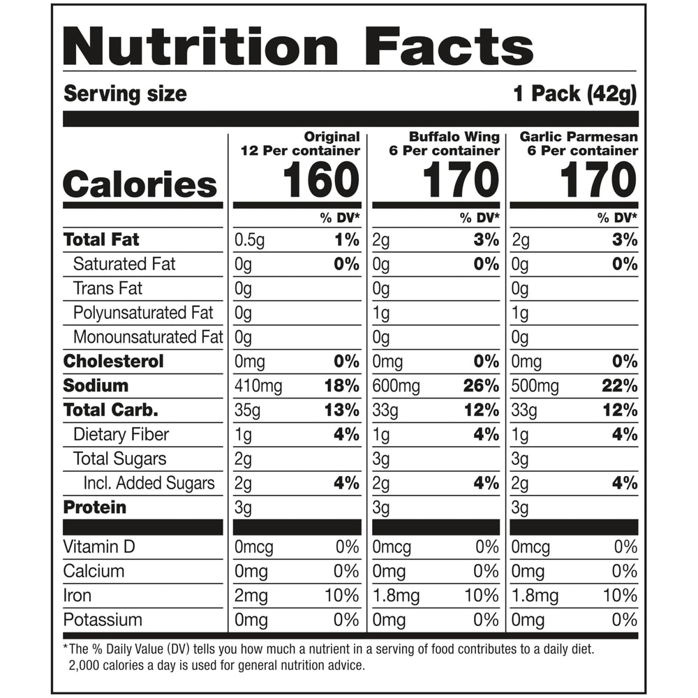 Snack Factory Pretzel Crisps Garlic Parmesan bag with savory cheese crunch