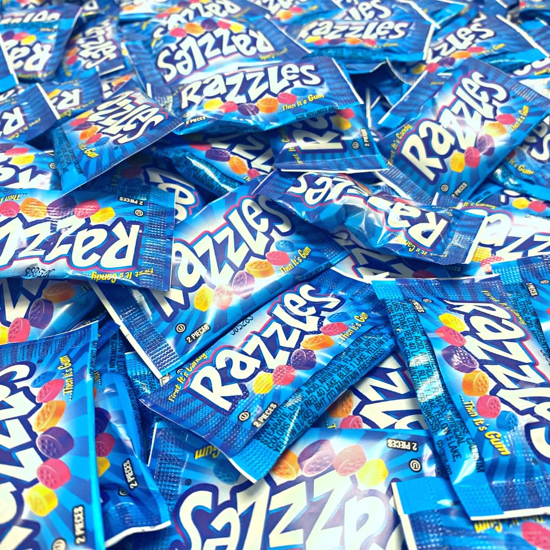 Snack Mountain Razzles close-up of grape flavor showing rich fruit notes.