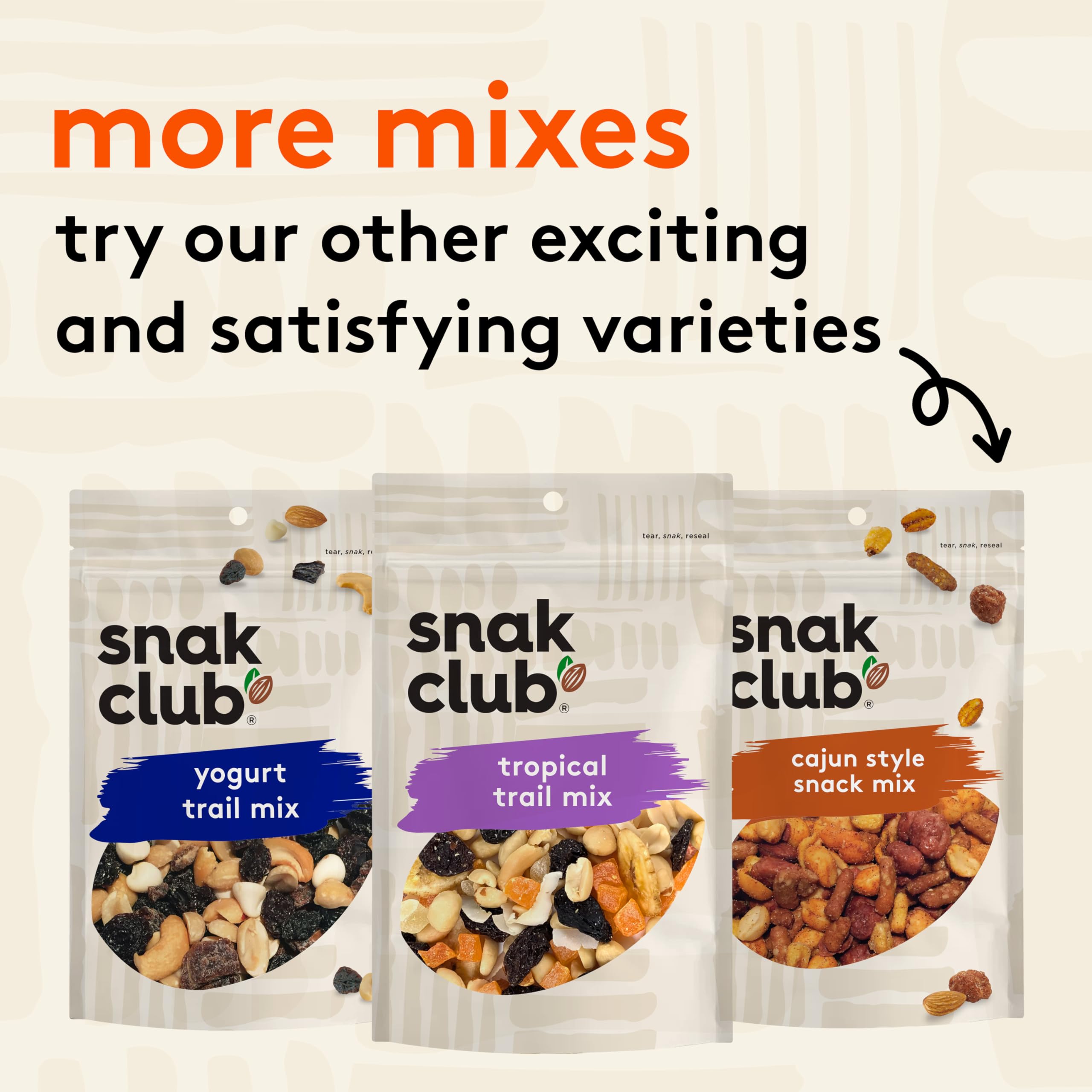 Snak Club Energizer Trail Mix gluten-free-kosher-label, dietary-friendly snack.