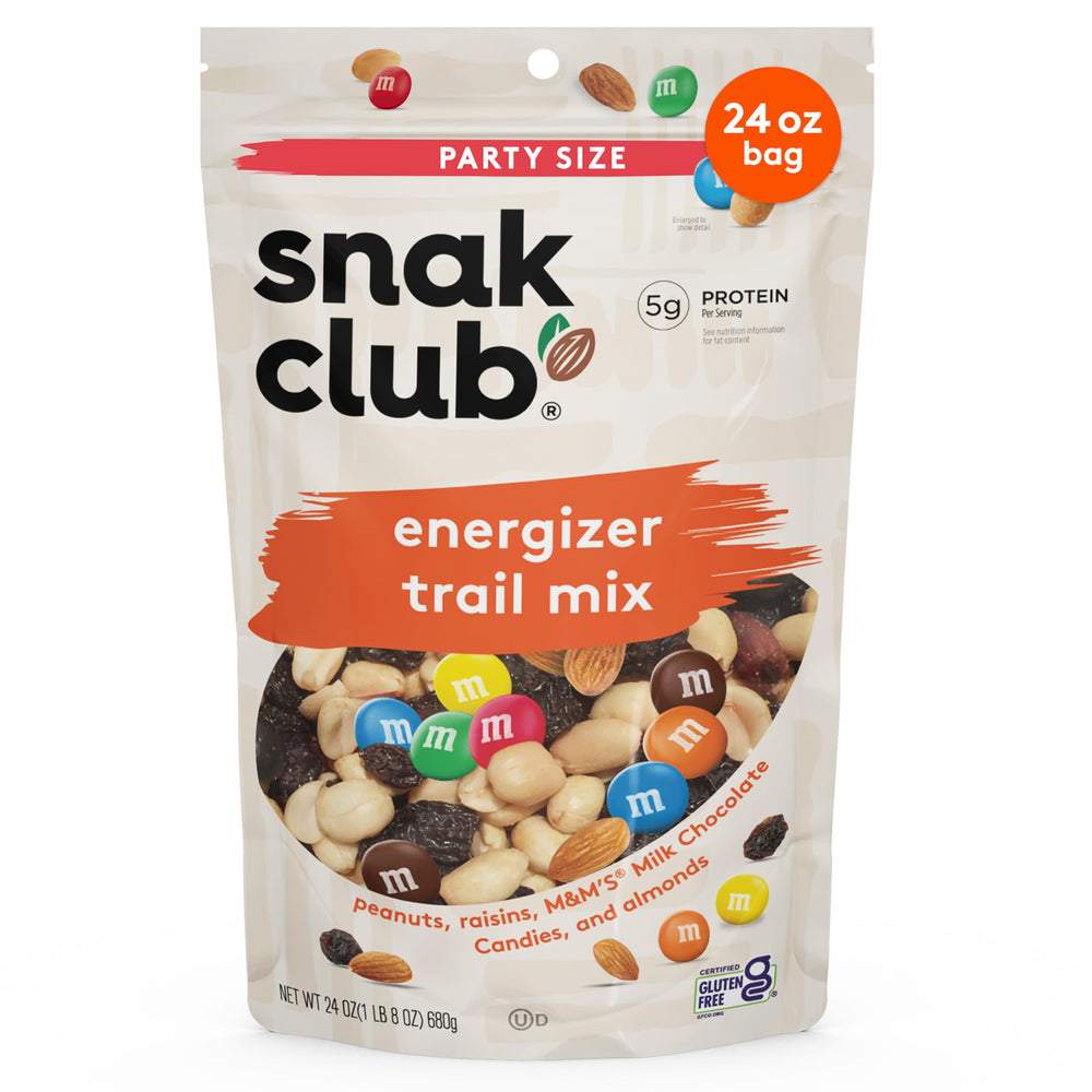 Snak Club Energizer Trail Mix peanuts, portable snack for on-the-go energy.