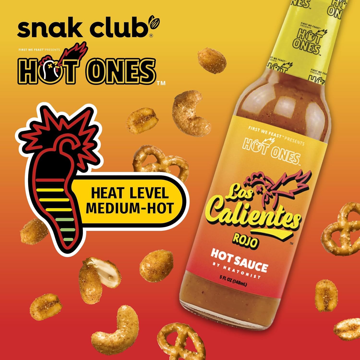 Resealable bag of Snak Club Hot Ones mix keeps freshness