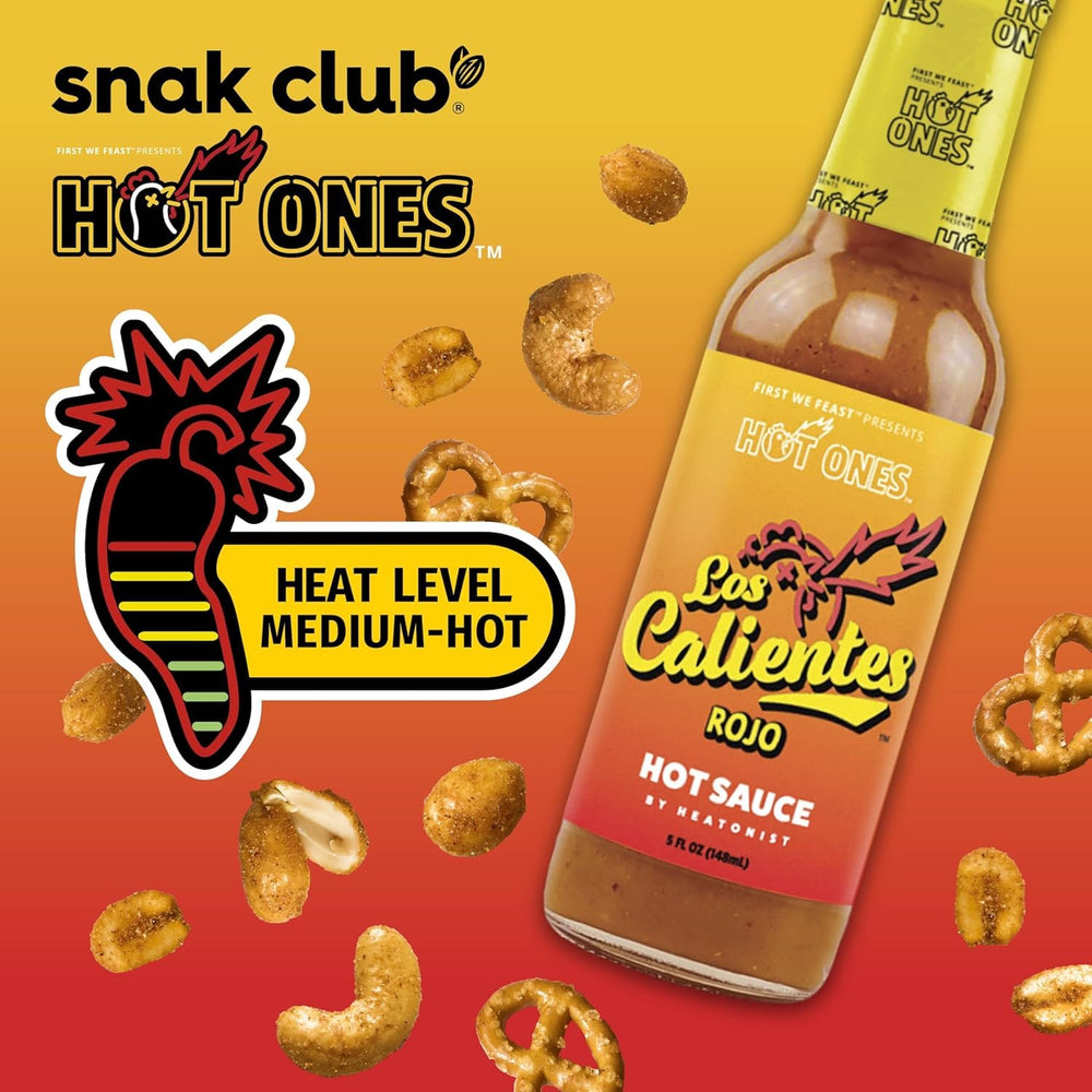 Resealable bag of Snak Club Hot Ones mix keeps freshness