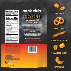 Close-up of peanuts, pretzels, sesame sticks in Snak Club mix for crunch