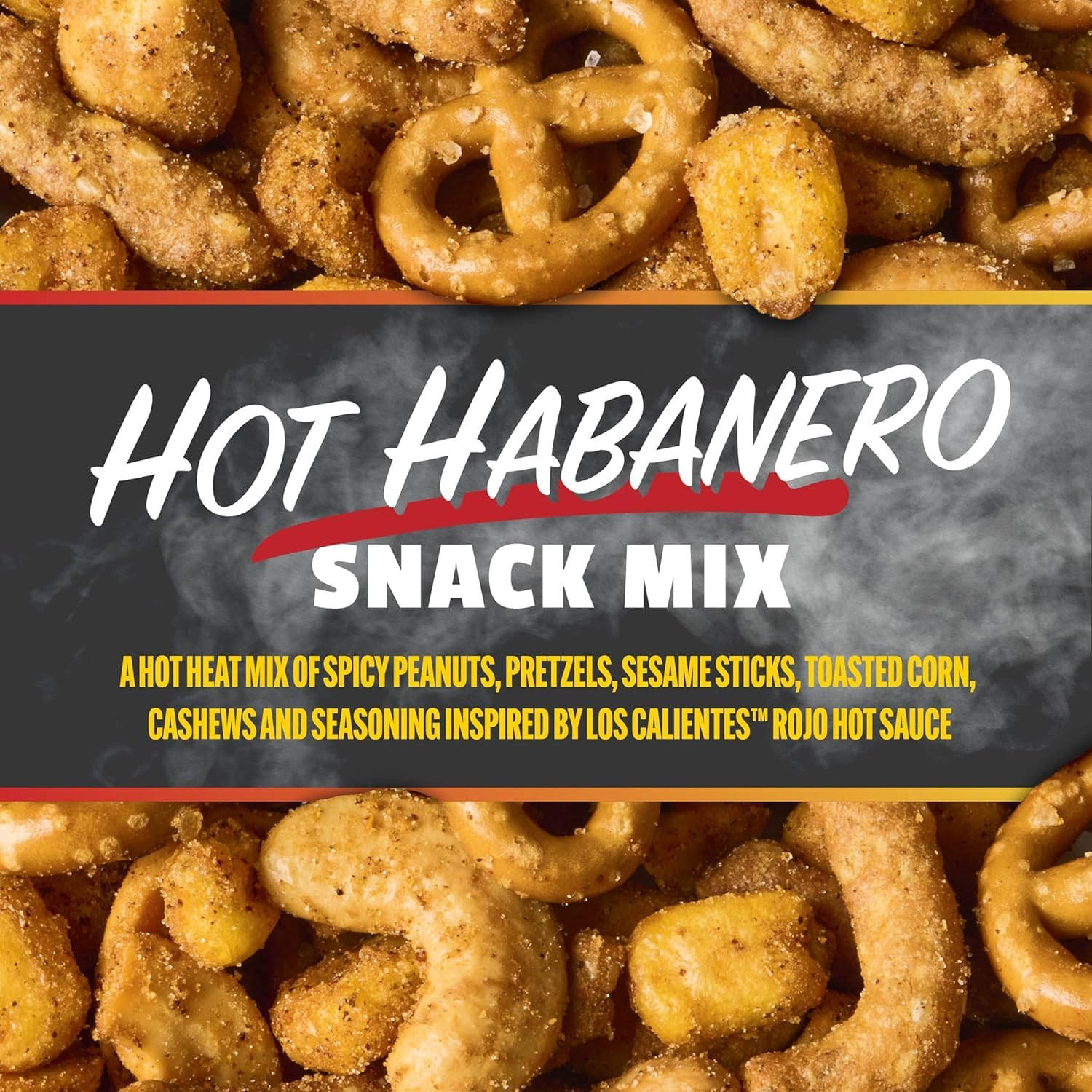Bag contents and texture of Snak Club Hot Habanero mix with pretzels and sesame sticks