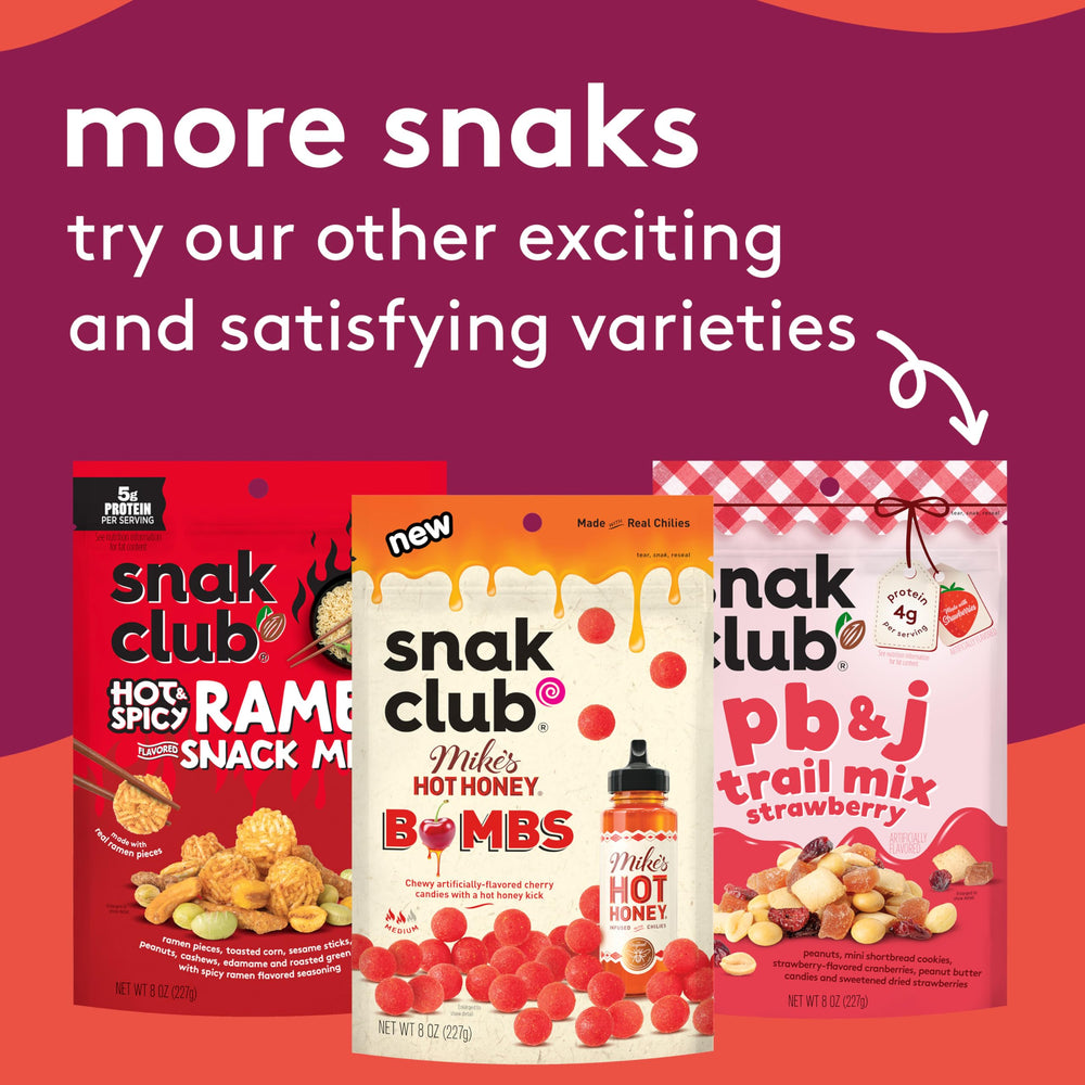 Snak Club Mike’s Hot Honey Bears road-trip friendly packaging inspires on-the-go snacking.