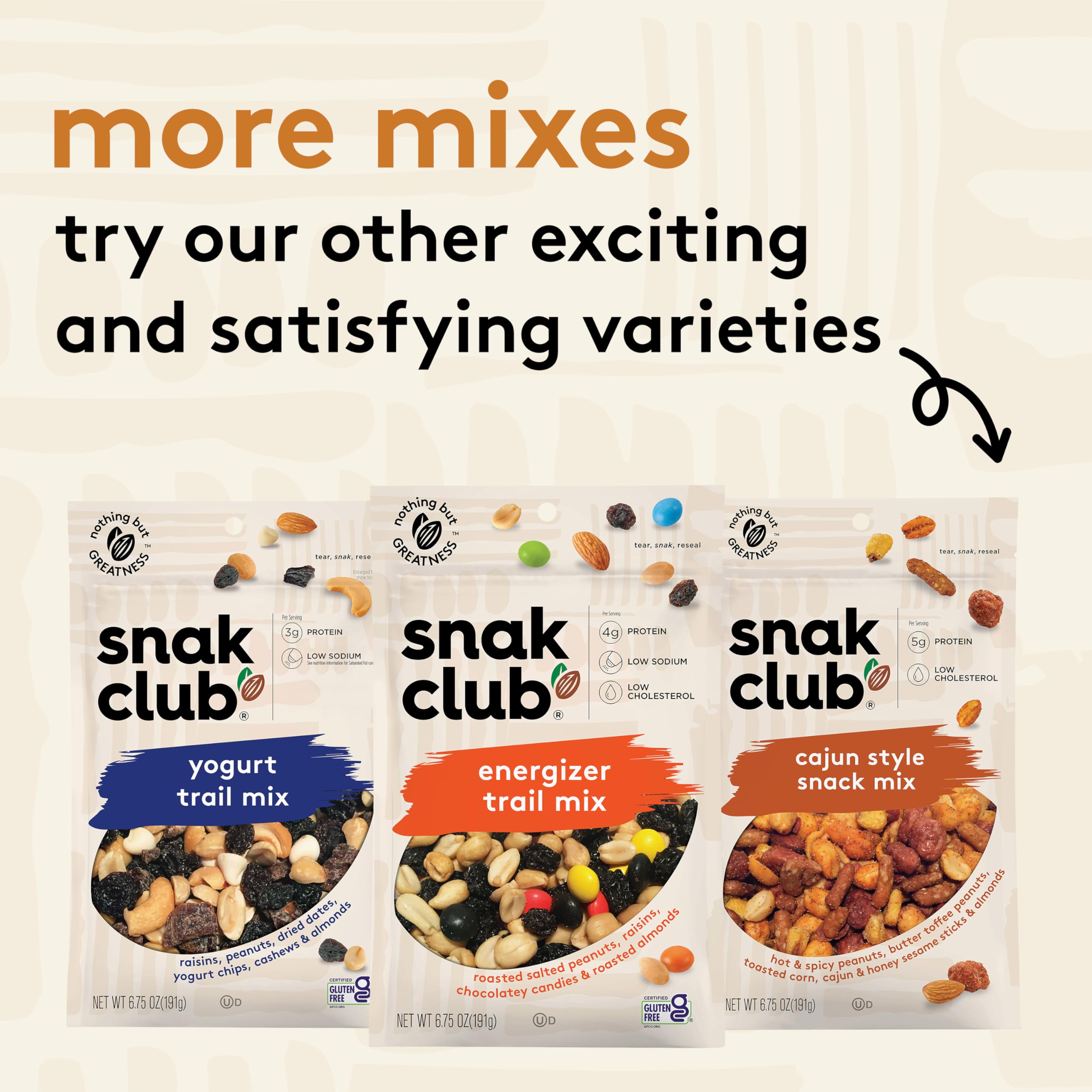 Compact Snak Club Trail Mix ideal for hiking and travel.