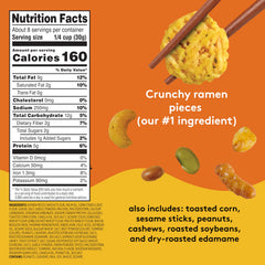 Toasted corn and ramen blend in Snak Club ramen snack mix.