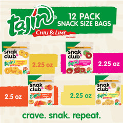 Snack-size bag of Snak Club Tajin Fruit Rings ready for sharing or travel.