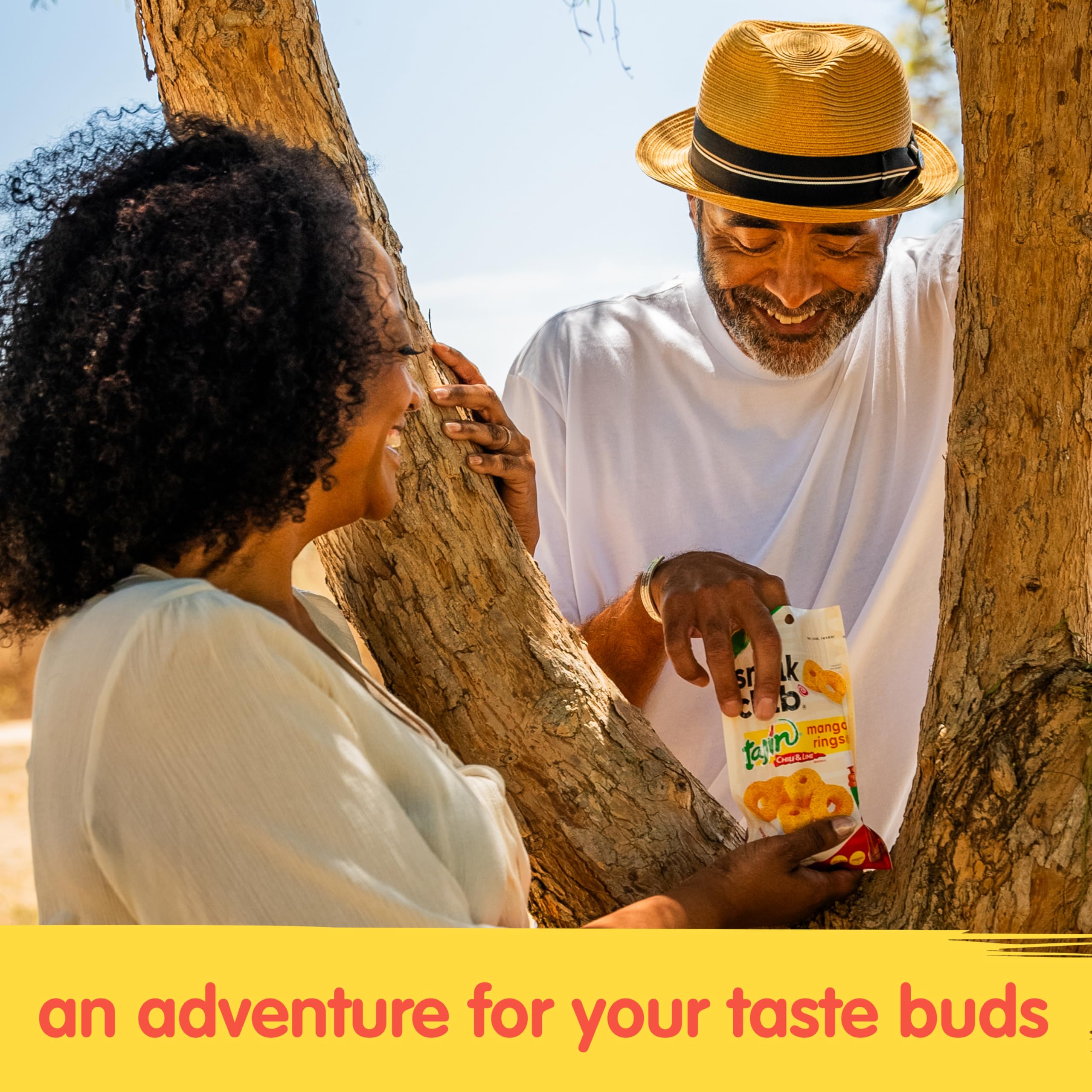 Snak Club Tajin Mango Rings vibrant gummies highlight fruit-forward flavor.