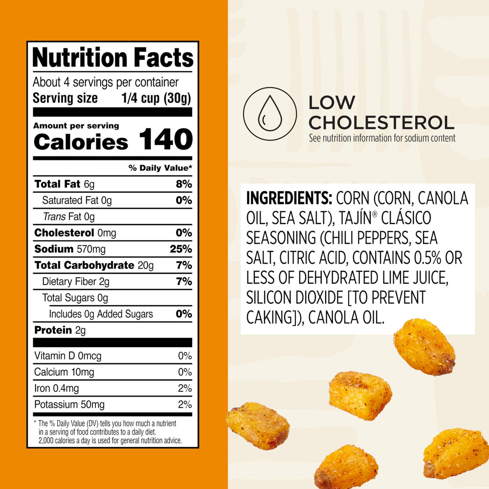 Snak Club Tajin Toasted Corn crispy nuggets with mild heat and lime tang