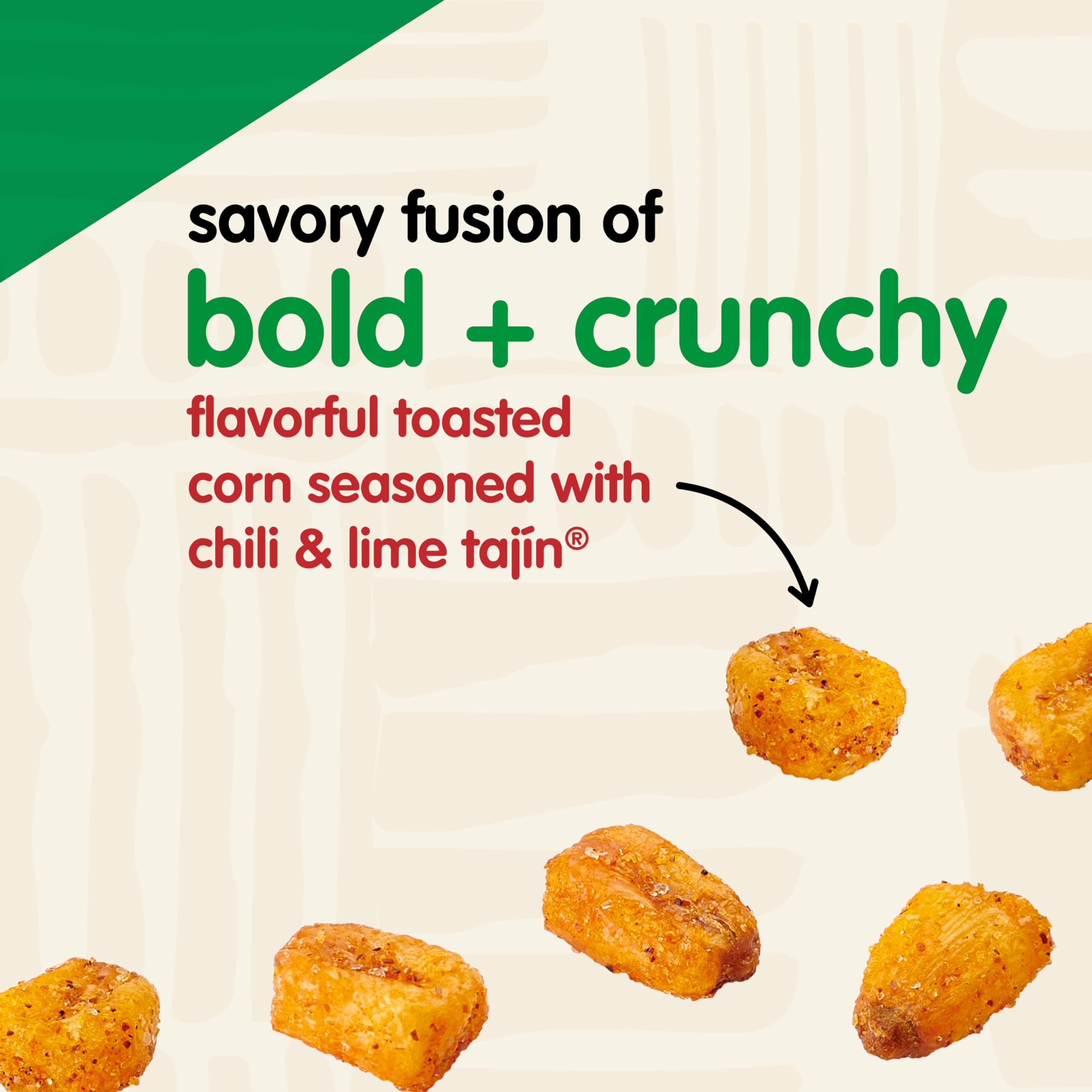In resealable bag Snak Club Tajin Toasted Corn stays fresh