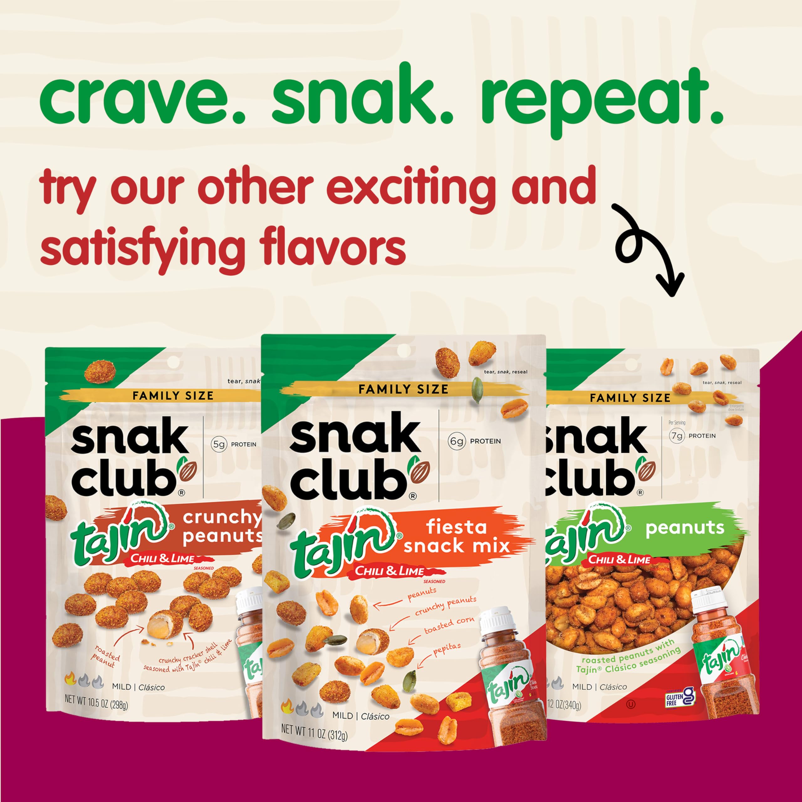 Bold flavor meets crunch in every Snak Club snack