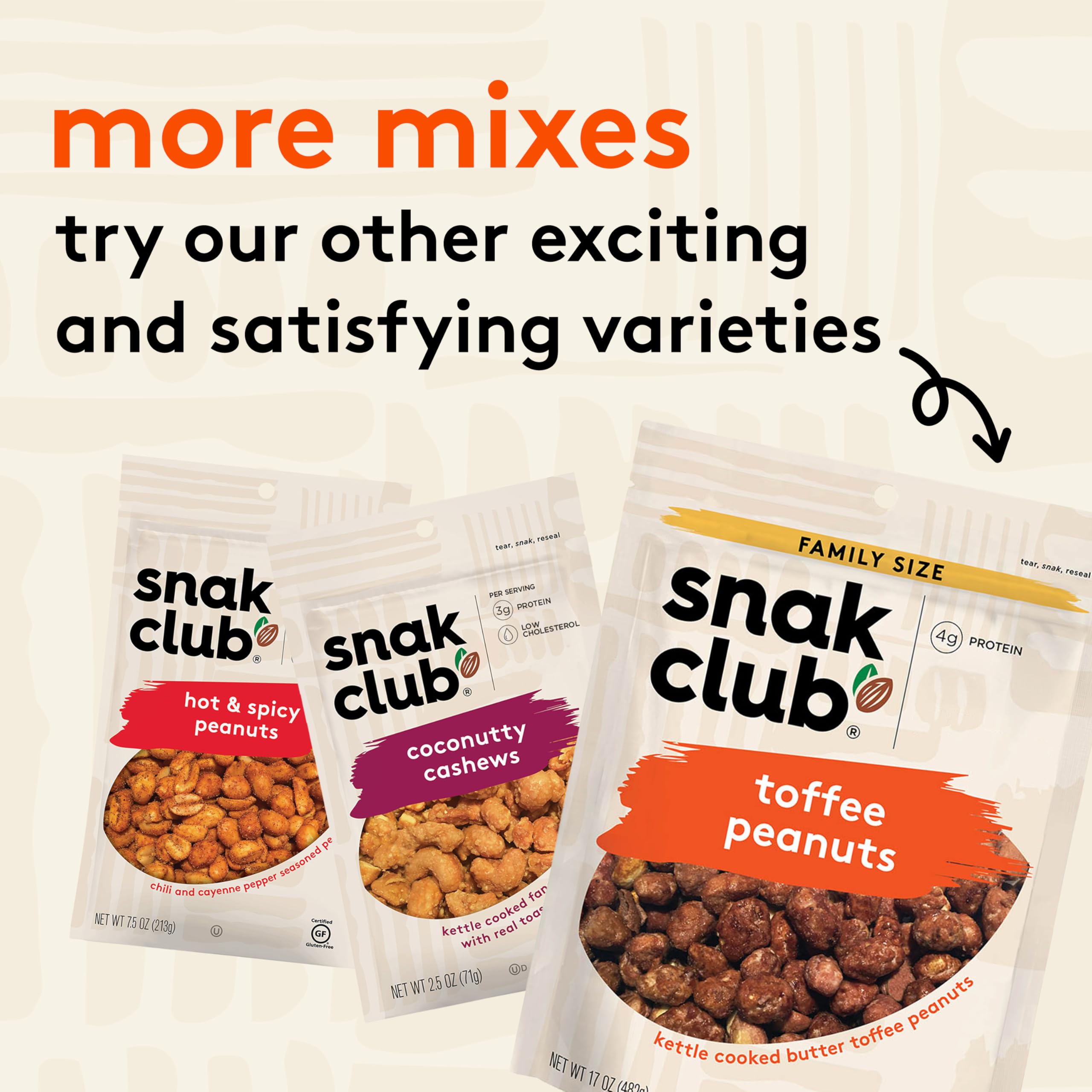 Snak Club Toffee Peanuts ready-to-eat snack in a backpack for travel.